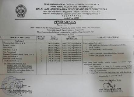 Informasi Pelatihan Kerja 