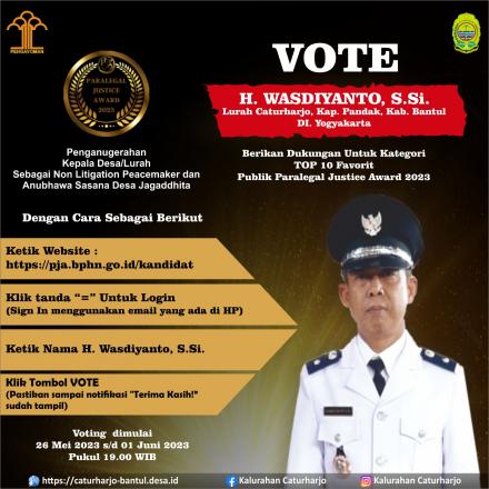Mohon Doa dan Dukungan Vote H. Wasdiyanto, S.Si